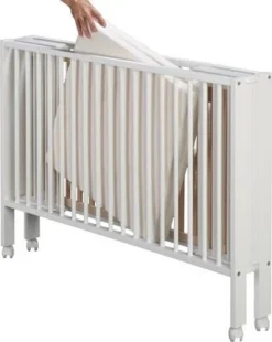 TiSsi Sammenleggbar Sprinkelseng Med Madrass, Hvit -SexyHair-butikk 100013 4321 4b