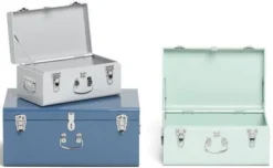 Petite Déco Oppbevaringskasser Koffert 3-pack, Grå/Blå -SexyHair-butikk 2172027M S3 2460 3a