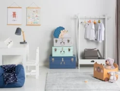 Petite Déco Oppbevaringskasser Koffert 3-pack, Grå/Blå -SexyHair-butikk 2172027M S3 2460 3b