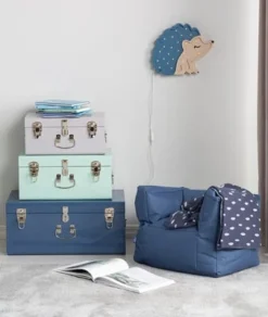 Petite Déco Oppbevaringskasser Koffert 3-pack, Grå/Blå -SexyHair-butikk 2172027M S3 2460 3c