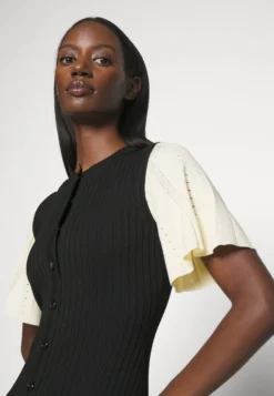 Sandro Robe Midi Claudine Boutonnee - Strikket Kjole - Noir -SexyHair-butikk 466aa1b5f5be4598859930034a8b2f12 scaled