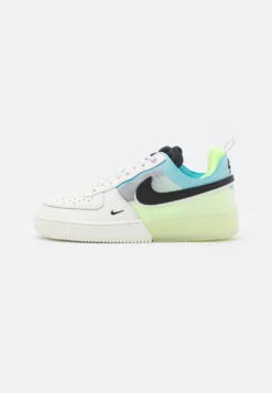 Nike Sportswear Air Force 1 React Unisex - Joggesko - White/Black/Barely Volt/Ghost Green/Blue Chill/Sail