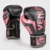 Venum Elite Boxing Gloves - Black/Pink Gold