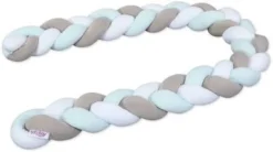 Babybay Flettet Sengekant, White/Beige/Aqua