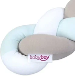 Babybay Flettet Sengekant, White/Beige/Aqua -SexyHair-butikk 501971 3611 4a