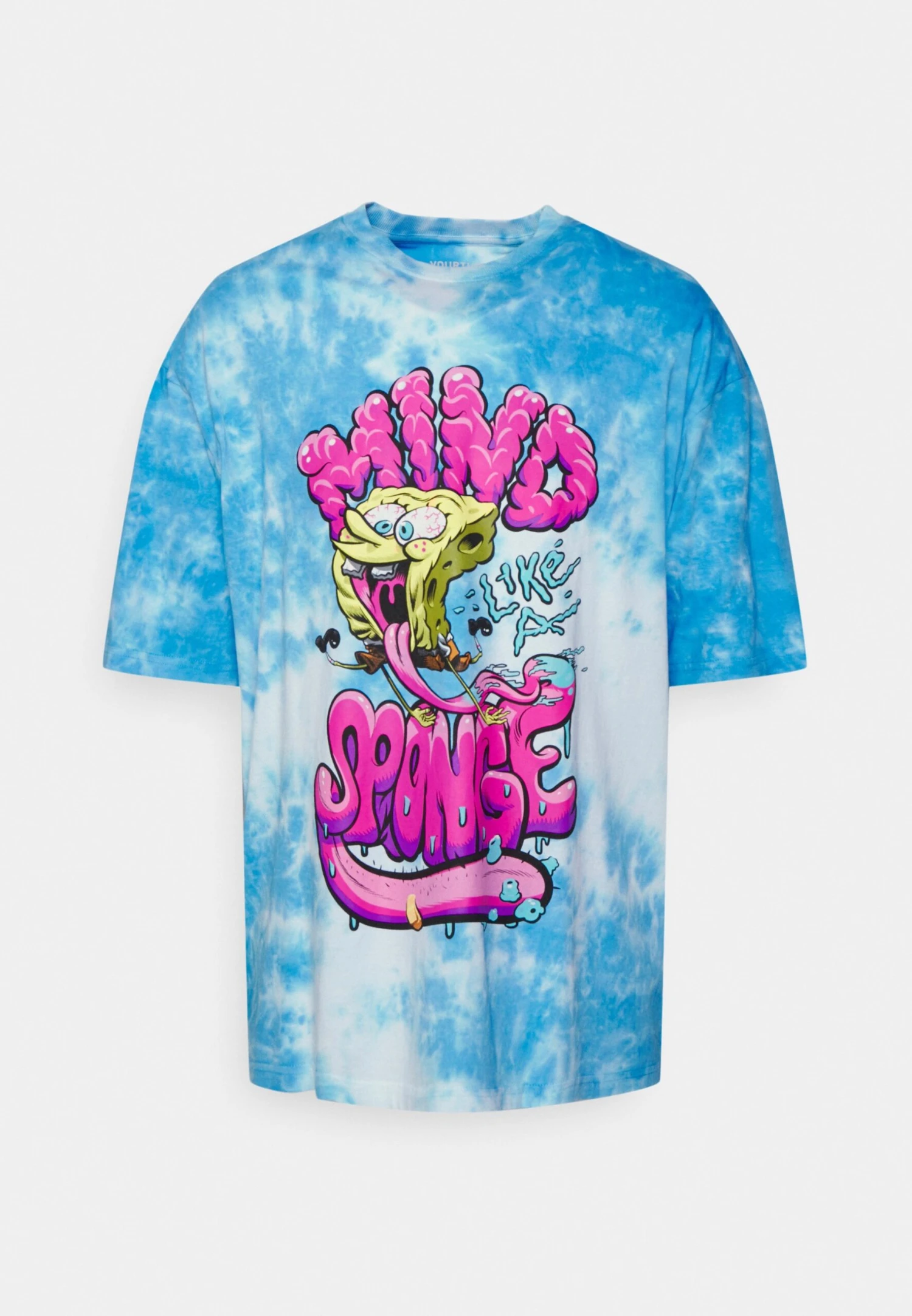 YOURTURN Spongebob Tie Dye Graphic Tee - T-Shirts Med Print - Blue 1 YOURTURN Spongebob Tie Dye Graphic Tee - T-Shirts Med Print - Blue