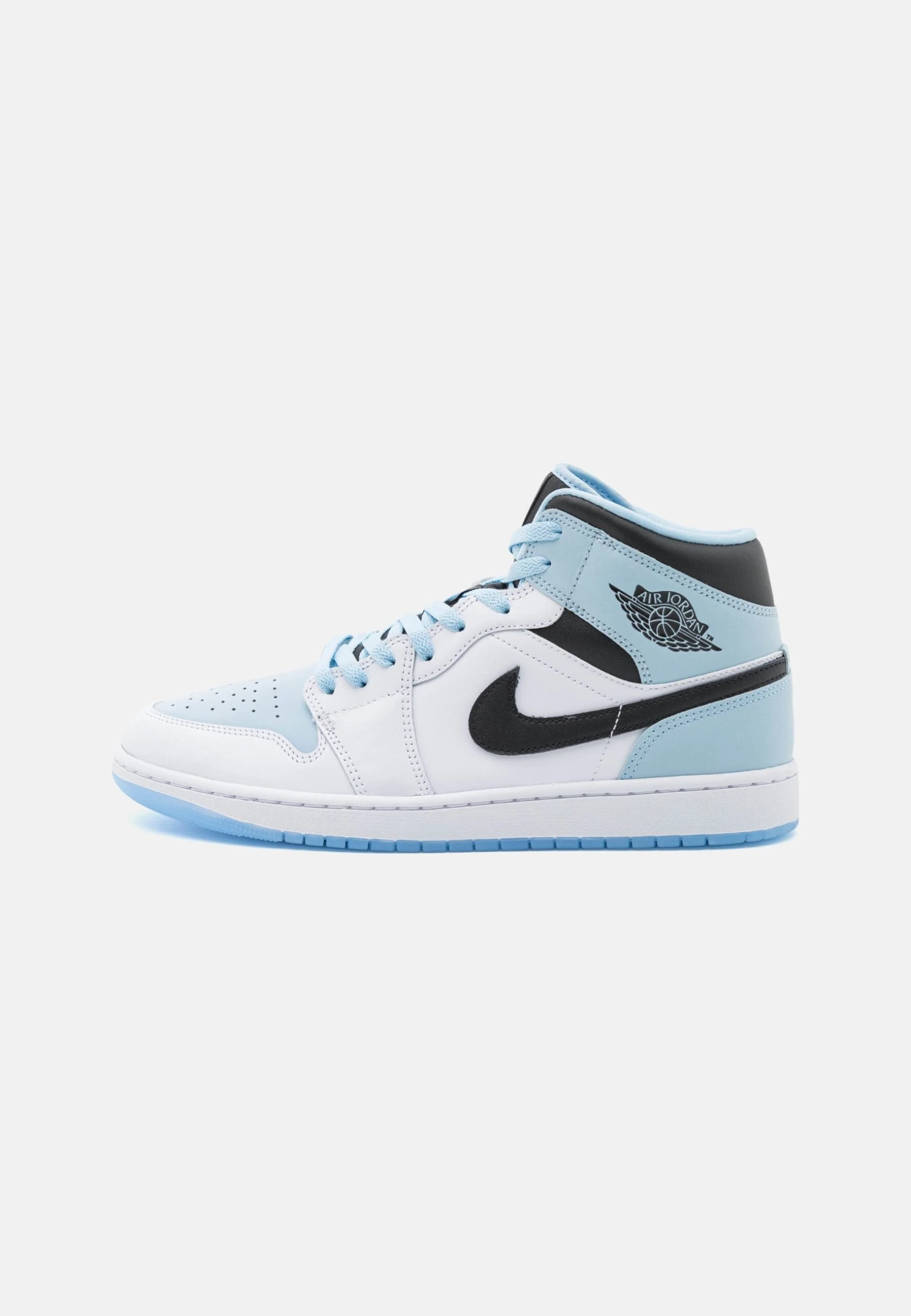 Air Jordan 1 Mid Se - Høye Joggesko - White/Ice Blue/Black 1 Air Jordan 1 Mid Se - Høye Joggesko - White/Ice Blue/Black