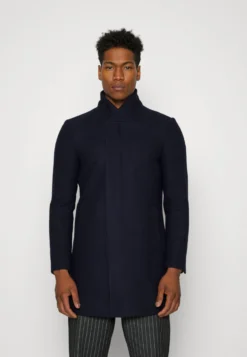 Hidden Button Placket - Klassisk Kåpe / Frakk - Navy