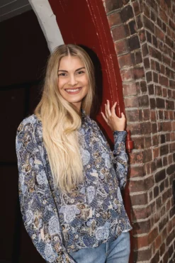 Part Two Randypw Shirt - Dark Navy Ornament Print -SexyHair-butikk IMG 4340 scaled