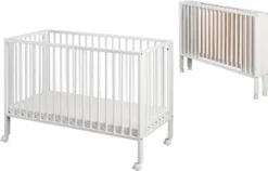 TiSsi Sammenleggbar Sprinkelseng Med Madrass, Hvit