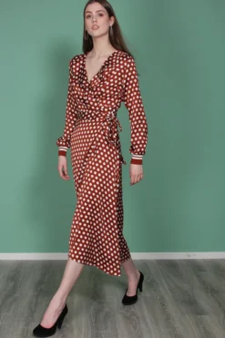 Second Female Spotty Wrap Dress - Rustic Brown -SexyHair-butikk X8lL4z2QPuFWJdOQ7sl6 IMG 9272