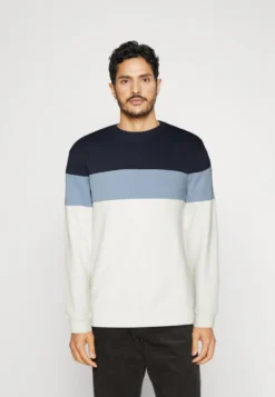 Pier One Sweatshirt - Blue/Off-White/Grey