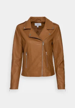 Vila Vicara Jacket - Imitert Skinnjakke - Toasted Coconut
