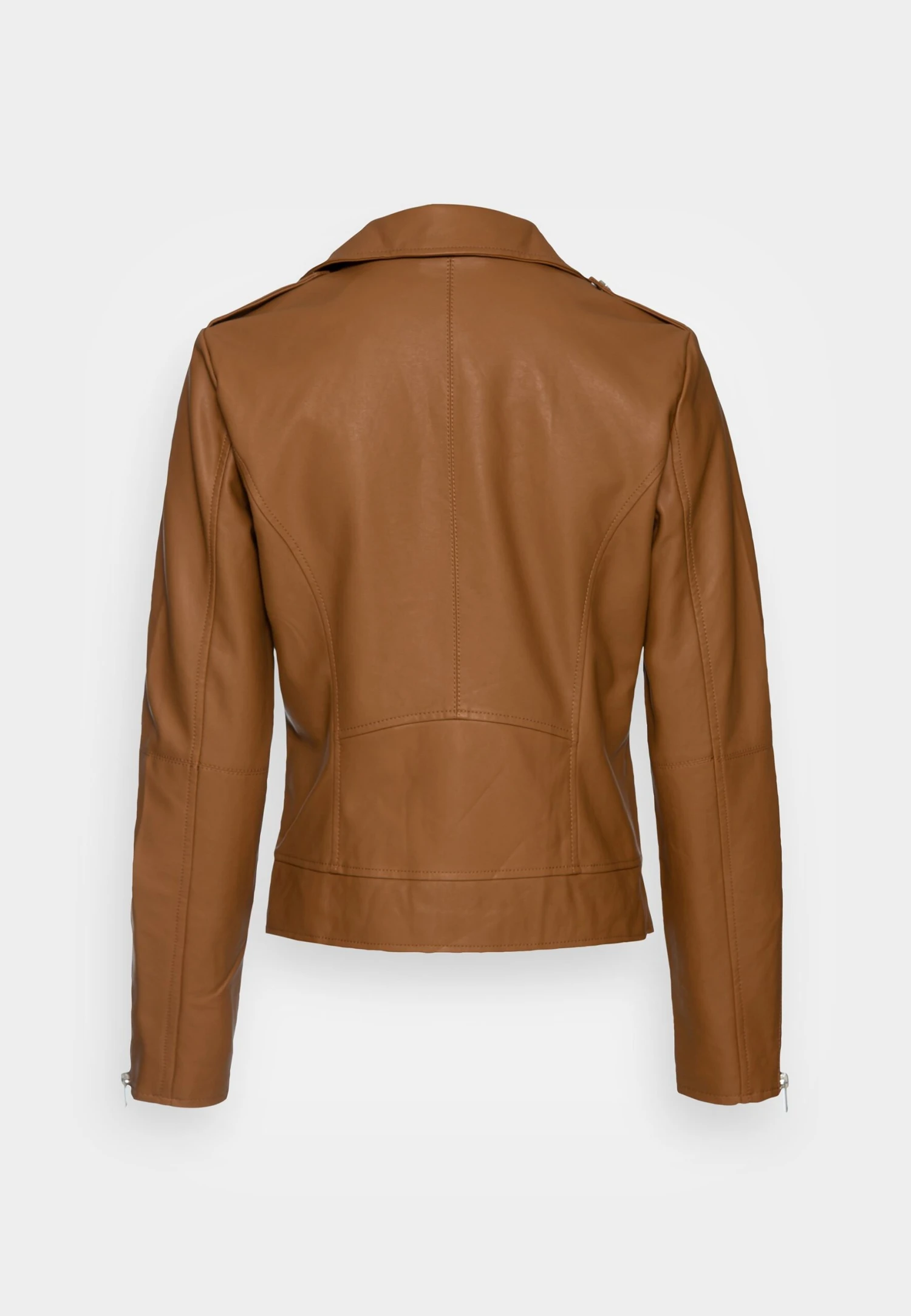 Vila Vicara Jacket - Imitert Skinnjakke - Toasted Coconut 2 Vila Vicara Jacket - Imitert Skinnjakke - Toasted Coconut - Bilde 2