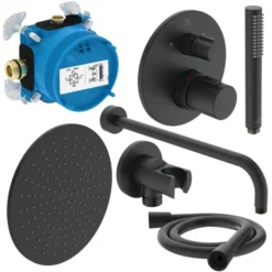 Ideal Standard Ceratherm T100 Komplett Dusjsystem Til Innbygging, Sort