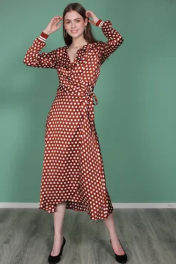 Second Female Spotty Wrap Dress - Rustic Brown -SexyHair-butikk iv2iMLE4R56oeGyHWa5N IMG 9265