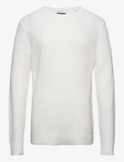 Jack & Jones JWHANDREAS KNIT CREW NECK - CLOUD DANCER