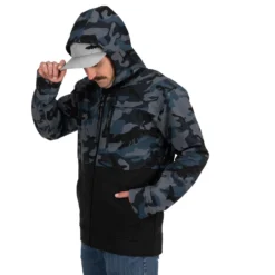 Simms Rogue Fleece Hoody -SexyHair-butikk simms rogue fleece hoody woodland camo storm hood up