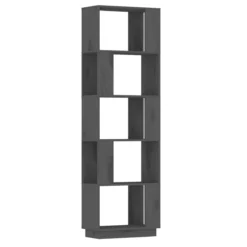 Bokhylle/romdeler Grå 51x25x163,5 Cm Heltre Furu